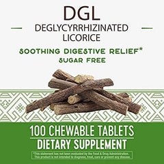 Nature's Way DGL (Without Fructose), 100 Chewable Tablets. Pack of 2 Bottles