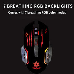 1070 LED Backlight 6 Button USB Gaming Mouse With 3200Dpi, 1.5 Metre Nylon Braided Cable, Ergonomic Design (Black)