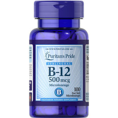 Puritan's Pride Vitamin B-12 500 mcg Sublingual-100 Microlozenges