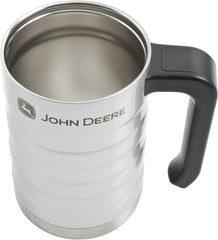 Gibson John Deere Thermal Double Wall Stainless Steel, 17oz Silver Travel Mug, Grey