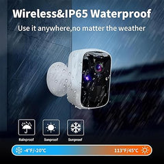 Security Wireless Cameras, 3MP WiFi Battery Powered Camera for Home Security with AI Motion Detection, 2-Way Talk, Spotlight, Siren, IP65, Cloud/Up to 256G SD Storage(64G SD Card Included)