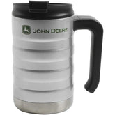 Gibson John Deere Thermal Double Wall Stainless Steel, 17oz Silver Travel Mug, Grey