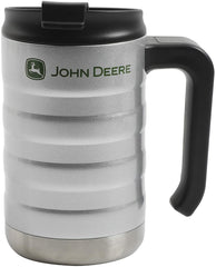 Gibson John Deere Thermal Double Wall Stainless Steel, 17oz Silver Travel Mug, Grey