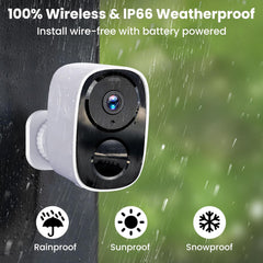 Upgraded 2K Security Cameras Wireless Outdoor, Free Cloud Storage & Local SD Card Support, 1-6 Months Battery Life, Waterproof, 2-Way Talk, AI Motion Detection Spotlight Siren Alarm Camera