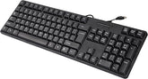 107 Keys Full-Range USB Wired Office Arabic-English Layout Keyboard - WEETOTUNG USB Plug-and-Play Keyboard for PC and Laptops