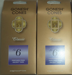 Gonesh Incense Cones #6 Perfumes of Ancient Times - Set of 2 Packs of 25, Total 50