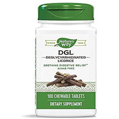 Nature's Way DGL (Without Fructose), 100 Chewable Tablets. Pack of 2 Bottles