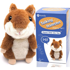 HOMILY Talking Hamster, Repeats What You Say Plush Animal Toy Electronic Hamster Mouse for Boys, Girls & Baby Gift