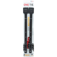 ONE TIE Reusable Tie Strap, 26 inches, 2 Pack (Black)