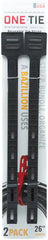 ONE TIE Reusable Tie Strap, 26 inches, 2 Pack (Black)