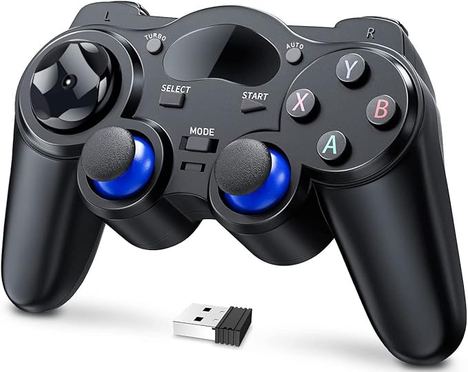 Angju USB Wireless Gaming Controller Gamepad for PC/Laptop Computer(Windows XP/7/8/10) & PS3 & Android & Steam