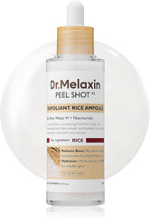 Dr.Melaxin Peel Shot Glow White Rice Peeling Ampoule, Soft Exfoliating Face and Body Scrub Dead Skin Cells Remover for All Skin Types korean skin care 80ml