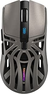 EURCRBU Computer Mouse, Digital Screen Display Tri-Mode Mouse, Wireless Connection, Bluetooth Connection, and Wired Connection, E-sports Game Lightweight Computer Notebook Office Universal - Grey