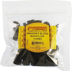 Cultural Exchange Wild Berry Dragon's Blood Backflow Incense Cones [25 Cones Per Pack - Black]