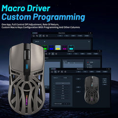 EURCRBU Computer Mouse, Digital Screen Display Tri-Mode Mouse, Wireless Connection, Bluetooth Connection, and Wired Connection, E-sports Game Lightweight Computer Notebook Office Universal - Grey