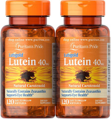 Puritan's Pride Lutein 40 mg with Zeaxanthin, Supports Eye Health, 240 Total Count (120 Count Softgels, Pack of 2)