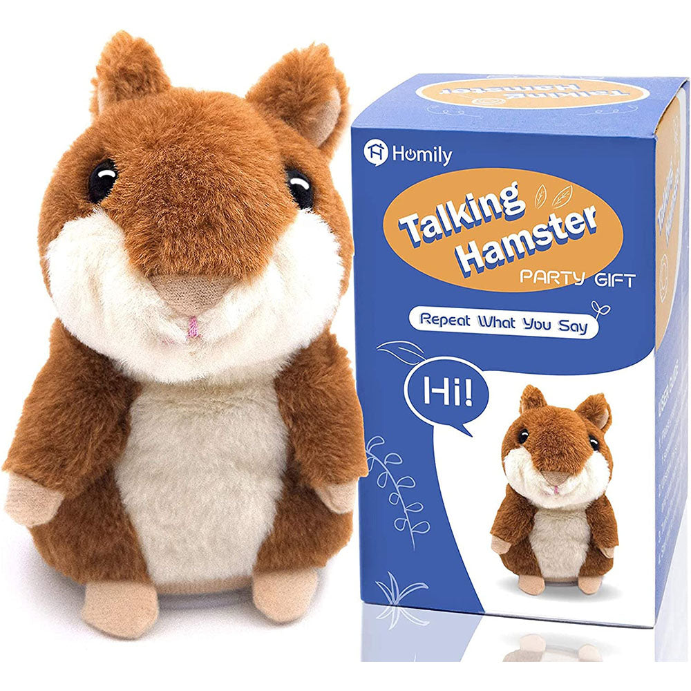 HOMILY Talking Hamster, Repeats What You Say Plush Animal Toy Electronic Hamster Mouse for Boys, Girls & Baby Gift